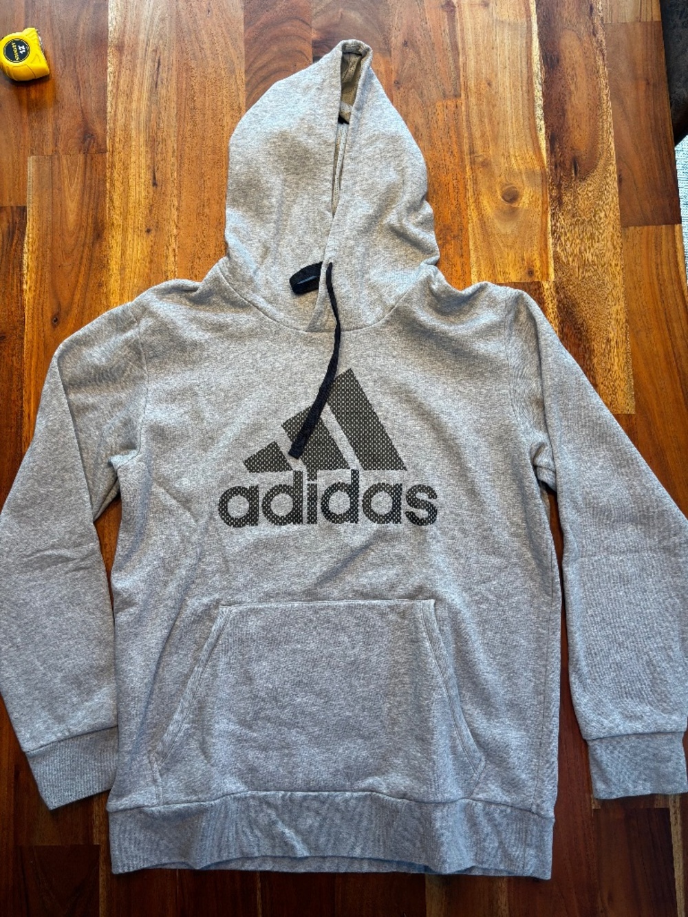Adidas Gray Logo Hoodie Sweatshirt - L